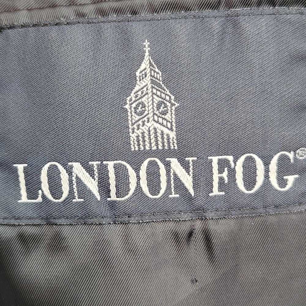 London Fog Wool Gray Trench Coat Men's Size L Formal Academia Classic Old Money - Picture 3 of 13